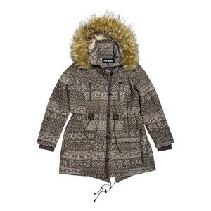 STEVE MADDEN Faux Fur Wool Blend Winter Parka Jacket Coat Womens Medium